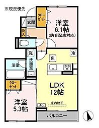 コーポミヤビ 2LDKの間取図画像