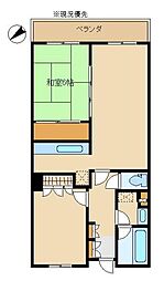 アークエルム大倉山 2LDKの間取図画像