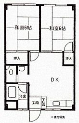 サンハイツ石川 2DKの間取図画像