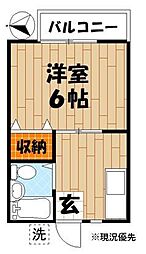 ステディオプラージュ 1Kの間取図画像