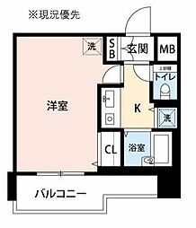 プレール綱島 1Kの間取図画像