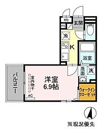サンハイツパート11 1Kの間取図画像