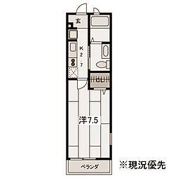ミレーヌ仲町台 1Kの間取図画像