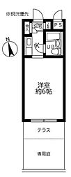 OKKOユースフル大倉山 ワンルームの間取図画像