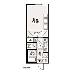 Venus Lagoon三枚町 1Kの間取図画像