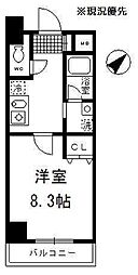 キャッスル葛ヶ谷 1Kの間取図画像