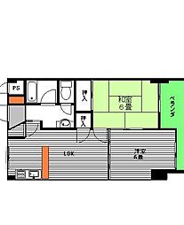 カーサ大樹 2LDKの間取図画像
