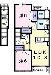 サウスセブン1 2LDKの間取図画像