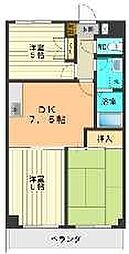 JR八高線 東福生駅 徒歩12分の賃貸アパート 3階3DKの間取り