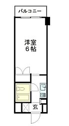 JR中央本線 立川駅 徒歩13分の賃貸マンション 1階1Kの間取り