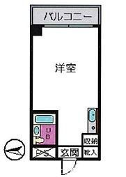 JR中央本線 八王子駅 徒歩10分の賃貸マンション 4階1Kの間取り