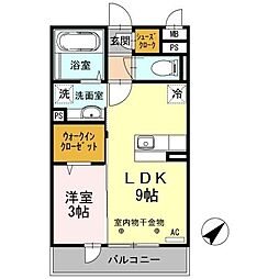 多摩都市モノレール 甲州街道駅 徒歩5分の賃貸アパート 1階1LDKの間取り