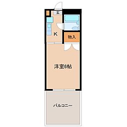 多摩都市モノレール 大塚・帝京大学駅 徒歩4分の賃貸マンション 3階1Kの間取り