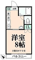 多摩都市モノレール 大塚・帝京大学駅 徒歩13分の賃貸アパート 1階1Kの間取り
