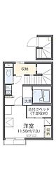 レオパレス平成 1Kの間取図画像