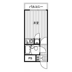 ライオンズシティ八王子 ワンルームの間取図画像