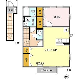 ロワジール1 1LDKの間取図画像