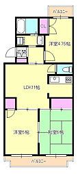 ベルドメール 3LDKの間取図画像