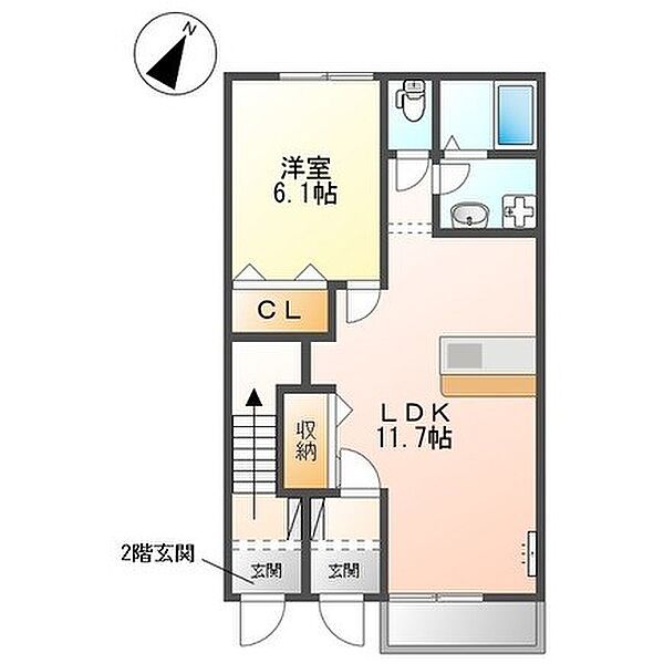 神奈川県相模原市中央区田名(賃貸アパート1LDK・1階・43.90㎡)の写真 その2