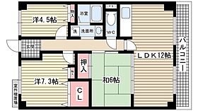 友伸ハウス  ｜ 兵庫県西宮市神垣町（賃貸マンション3LDK・3階・70.38㎡） その2