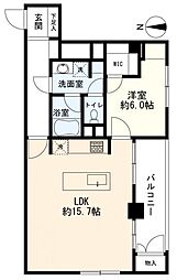 谷口ハビテーション 1LDKの間取図画像