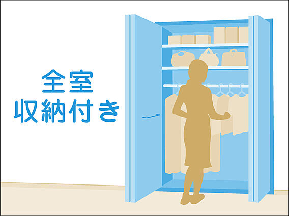 収納を全室に設...