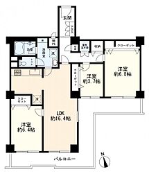 南馬込スカイハイツ 3LDKの間取図画像