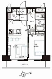 シャンボール恵比寿 1LDKの間取図画像