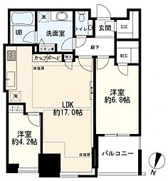大崎ウエストシティタワーズW棟 2LDKの間取図画像