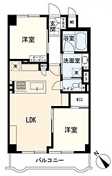 ライオンズマンション中目黒 2LDKの間取図画像