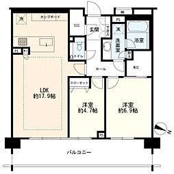 グランドヒルズ三軒茶屋ヒルトップガーデン 2LDKの間取図画像