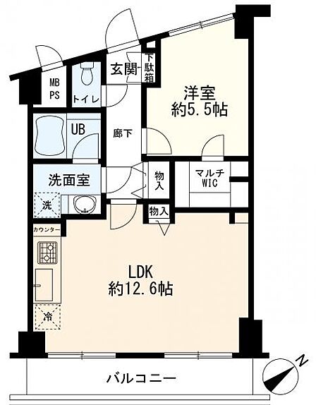 1LDK 間取り