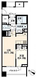 オークプレイス目黒行人坂 1LDKの間取図画像