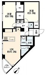 シャンボール尾山台 2LDKの間取図画像