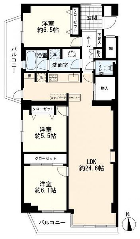 3LDK 間取り