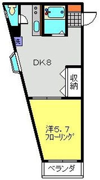 アクアハイム 306｜神奈川県川崎市中原区木月伊勢町(賃貸マンション1DK・3階・32.60㎡)の写真 その2