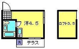 ロフト高津 1階ワンルームの間取り