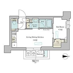 Brillia ist 武蔵小杉(ブリリアイストムサシコスギ 1LDKの間取図画像