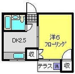 ホワイトコートかや 1Kの間取図画像