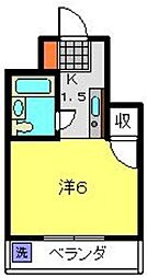 グリーンヒル3 1Kの間取図画像