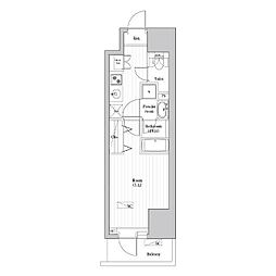 オーパスレジデンス武蔵小山 1Kの間取図画像