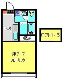 ヒルサイド日吉 1Kの間取図画像