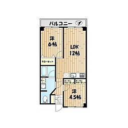 ハピネス飯田7 2LDKの間取図画像
