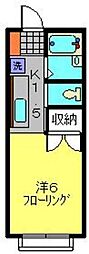 グリーンヒルズ日吉 1Kの間取図画像