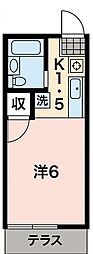 スプリングハウス 1Kの間取図画像