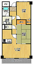 コンフォートステージ2 2LDKの間取図画像