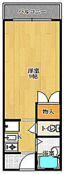 ネオコーポイケダヤ2号 1Kの間取図画像
