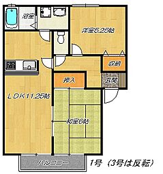 グッデイ古都里 2LDKの間取図画像