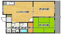 角谷ハイツ 2LDKの間取図画像