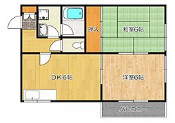 コーポラスサタ 2DKの間取図画像